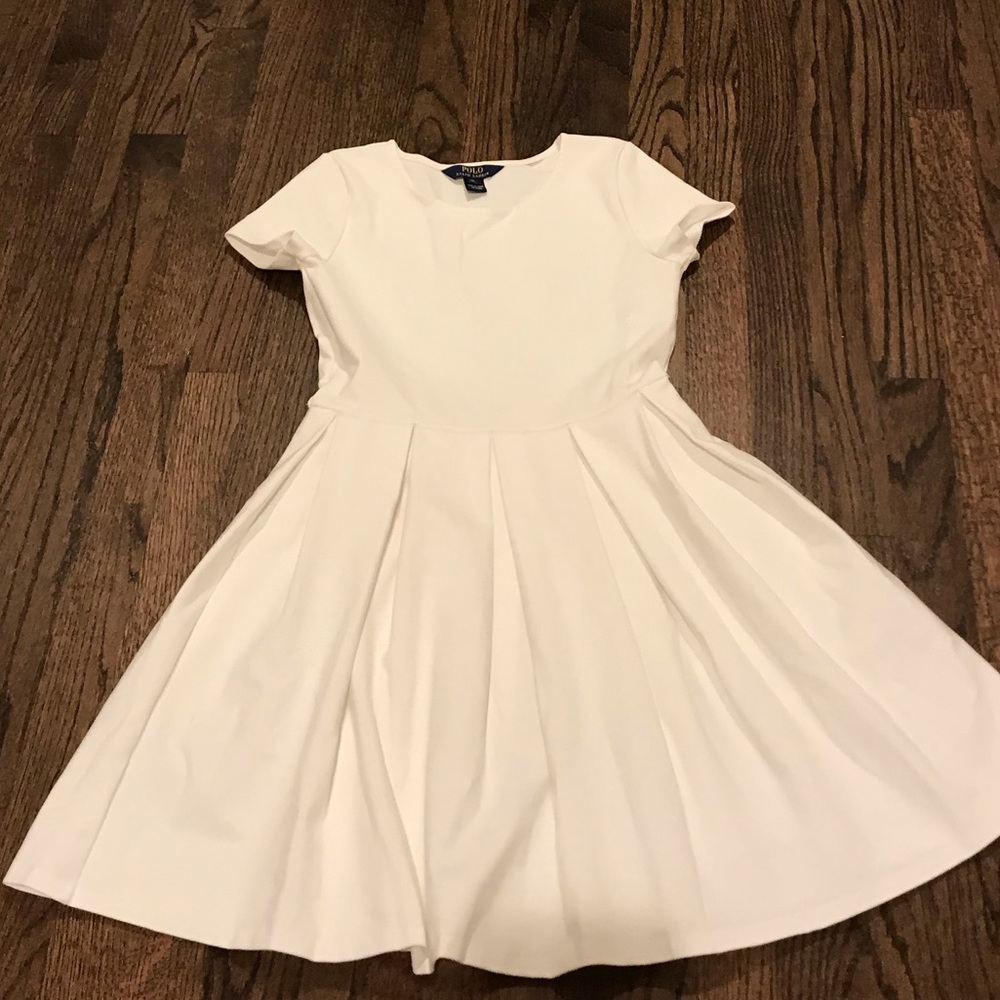 White young girl polo dress